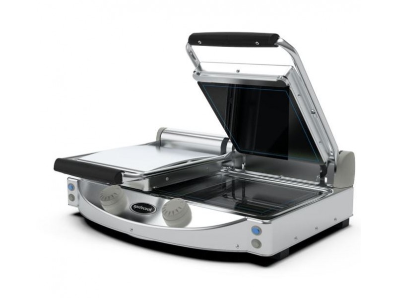 PIASTRA DOPPIA CON CONTROLLO MANUALE CON PIANI LISCI NERI MOD. SP 020 P 