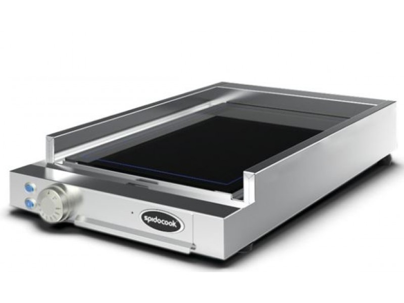 FRY TOP SINGOLO IN VETROCERAMICA CON PIANO LISCIO NERO MOD. SP 200