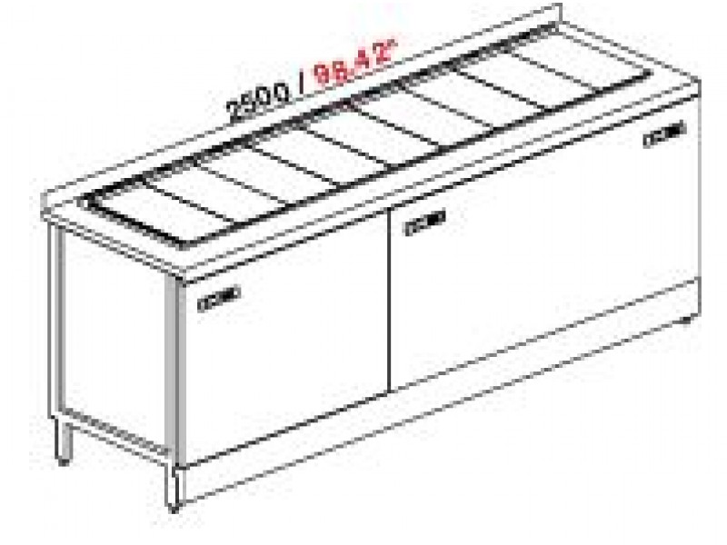 BANCO A POZZETTI GELATO VENT PANORAMA 3 TEMPERATURE  DA 250CM DA 6+6+6 CARAPINE C/RISERVA UC