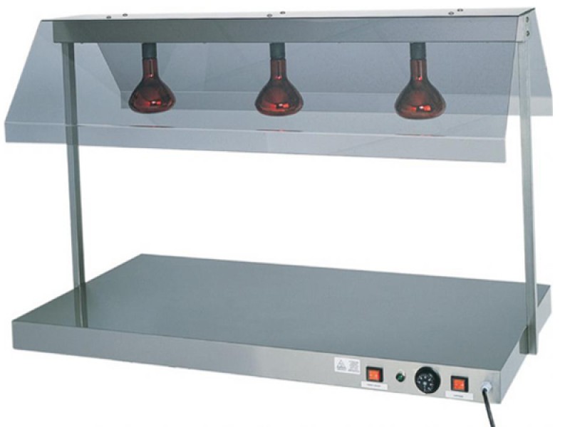 PIANO CALDO INOX CON LAMPADA A RAGGI INFRAROSSI PCI4711