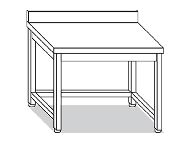 TAVOLO SU GAMBE CON RINFORZI E CON ALZATINA L80XP60XH85 TVC6.8A TE