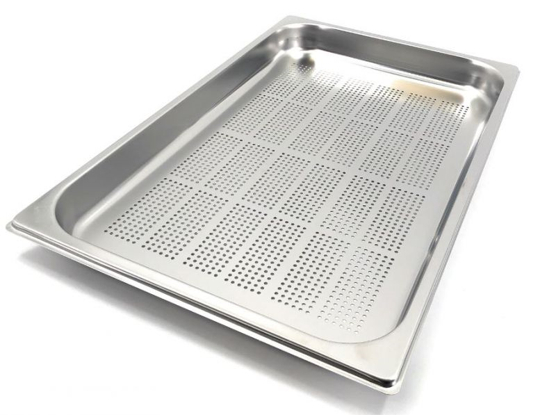 TEGLIA CON FONDO FORATO IN ACCIAIO INOX AISI 304 GN 1/1 MOD. GNF 1140 H 4