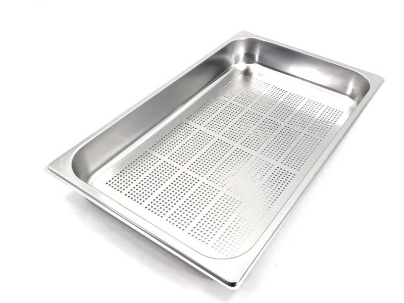 TEGLIA CON FONDO FORATO IN ACCIAIO INOX AISI 304 GN 1/1 MOD. GNF 1165 H 6,5