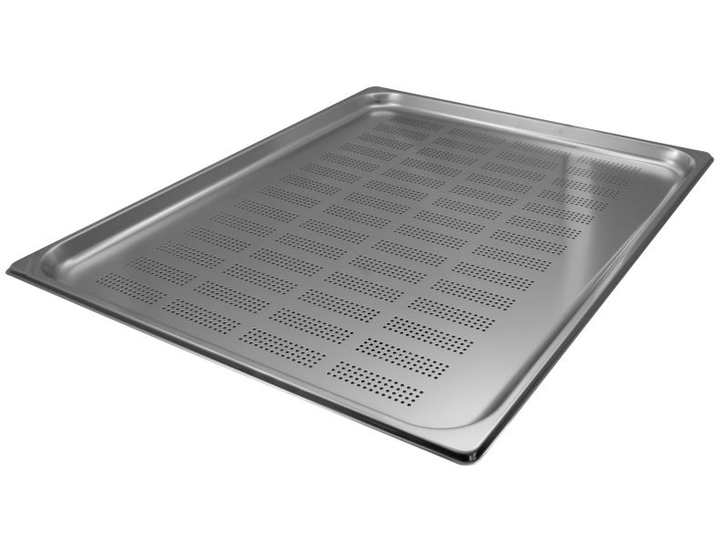 TEGLIA CON FONDO FORATO IN ACCIAIO INOX AISI 304 GN 2/1 MOD. GNF 2120 H 2