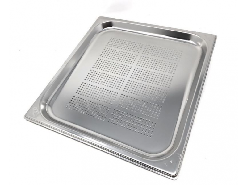 TEGLIA CON FONDO FORATO IN ACCIAIO INOX AISI 304 GN 2/3 MOD. GNF 2320 H 2