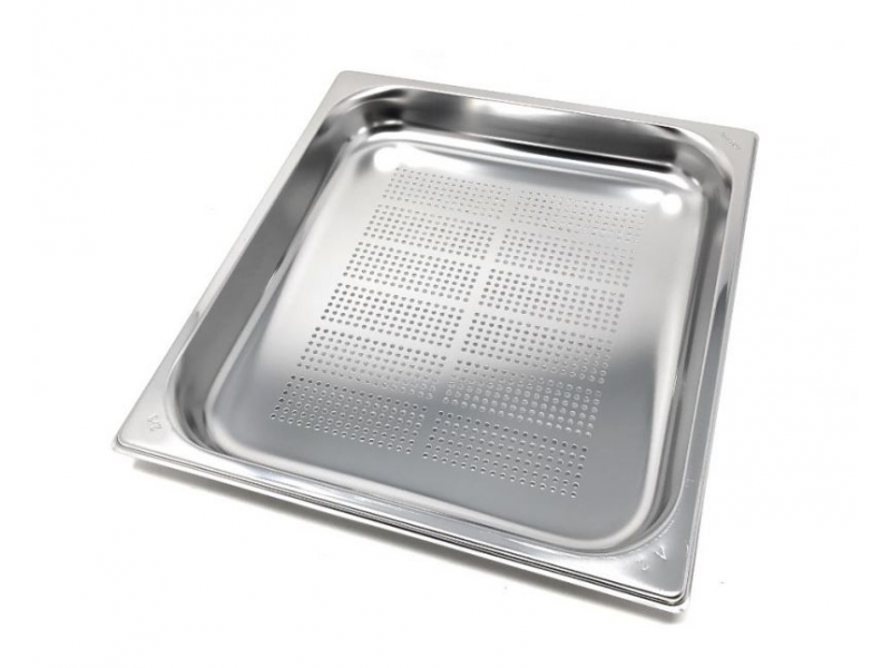 TEGLIA CON FONDO FORATO IN ACCIAIO INOX AISI 304 GN 2/3 MOD. GNF 2340 H 4