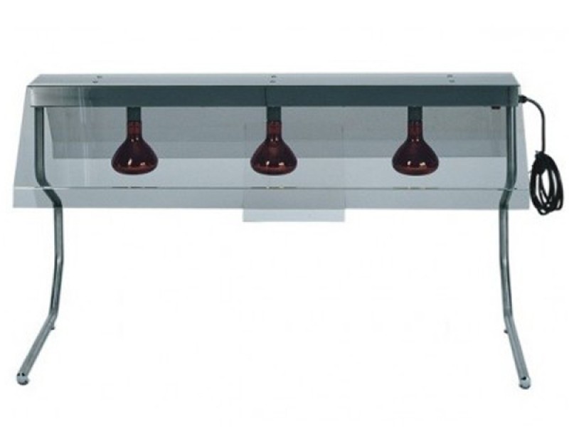 TELAIO INOX CON 2 LAMPADE A RAGGI INFRAROSSI PI4715