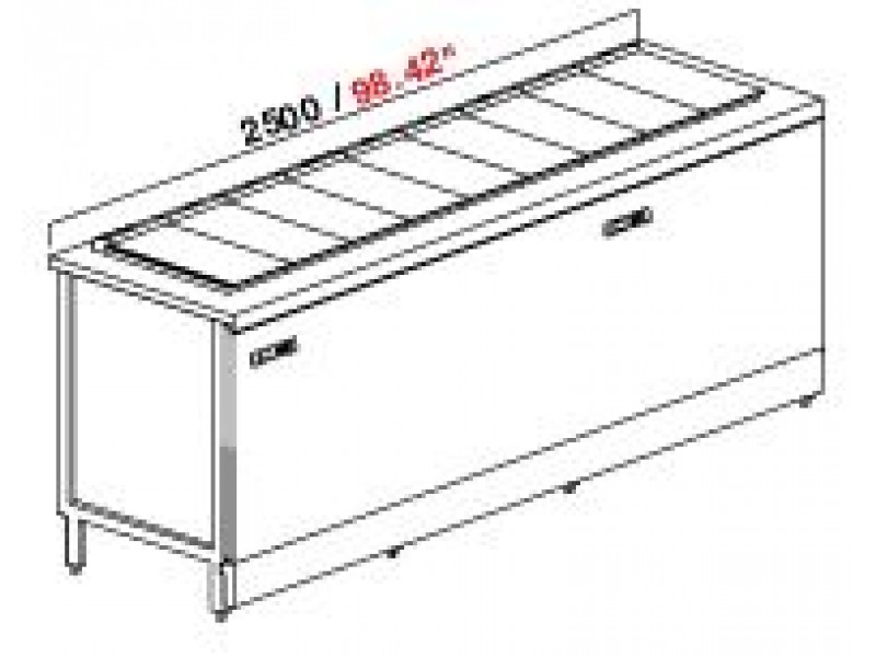 BANCO A POZZETTI GELATO VENT PANORAMA 2 TEMPERATURE  DA 250CM DA 12+6 CARAPINE C/RISERVA UC