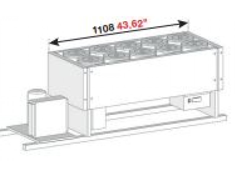 BANCO A POZZETTO GELATO VENTILATO VASCA SENZA RISERVA SENZA PIANO 10 FORI NEW ERA