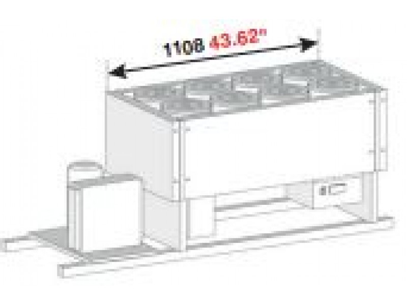 BANCO A POZZETTO GELATO VENTILATO VASCA SENZA RISERVA SENZA PIANO 8 FORI NEW ERA