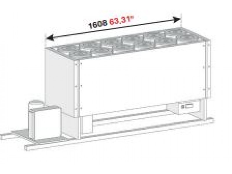 BANCO A POZZETTO GELATO VENTILATO VASCA CON RISERVA SENZA PIANO 12 FORI NEW ERA