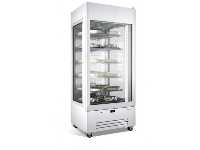 VETRINA ESPOSITIVA NEGATIVA MOD. VENERE 90 NSB / NSW CON 3 LATI VETRATI