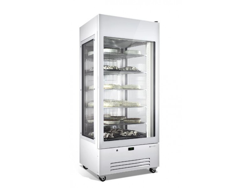 VETRINA ESPOSITIVA POSITIVA/NEGATIVA MOD. VENERE 90 NVB / NVW CON 3 LATI VETRATI