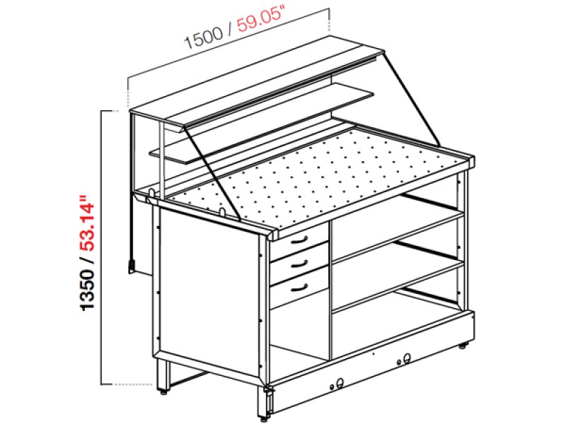 VETRINA MIX PIZZA NEUTRA VETRO ALTO DRITTO L 150 UC