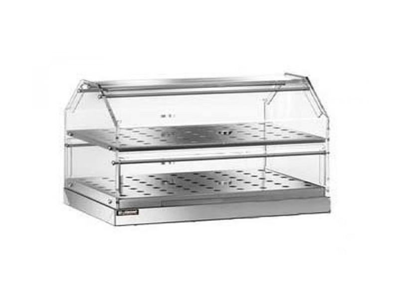 VETRINA NEUTRA IN ACCIAIO INOX 2 PIANI L. 50 CM VBN 4752