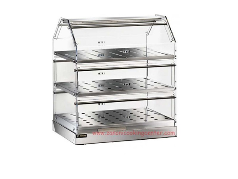 VETRINA NEUTRA IN ACCIAIO INOX 3 PIANI L.50 CM VBN 4753