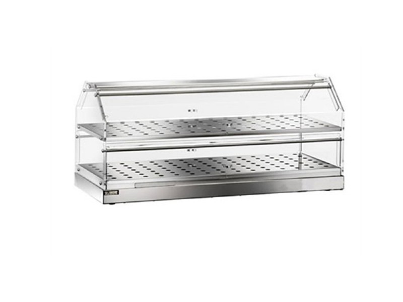 VETRINA NEUTRA IN ACCIAIO INOX 2 PIANI L.85 CM VBN 4782