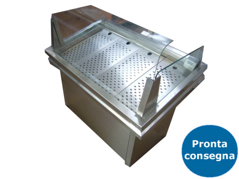 BANCO VENDITA STATICO CON VETRI CURVI PER PESCE