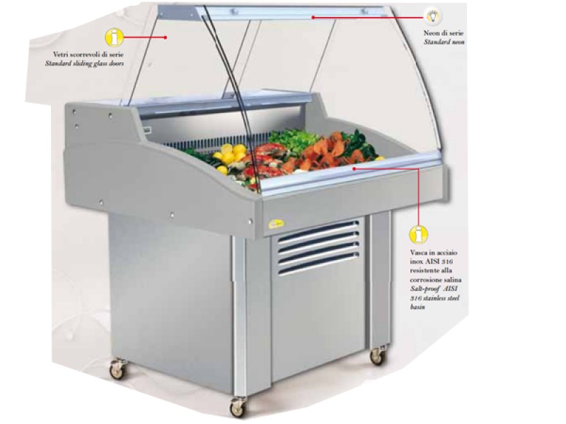 BANCO VENDITA PESCHERIA MOD. ADRIATICA 1700 CON REFR. STATICA