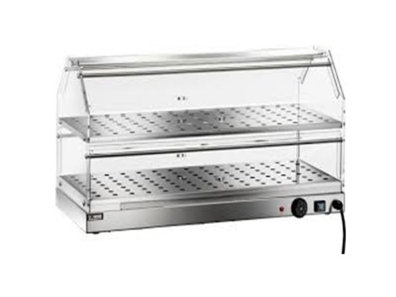 VETRINA RISCALDATA IN ACCIAIO INOX  DUE PIANI  TEMPERATURA  30/90 °C VBR 4782