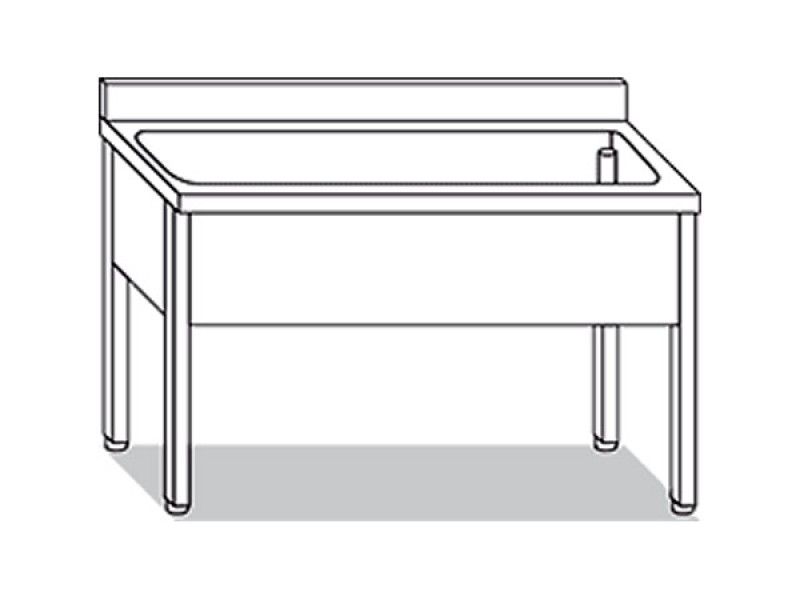 LAVELLO LAVAPENTOLE SU GAMBE 1 VASCA L100XP60XH85 LV6.10