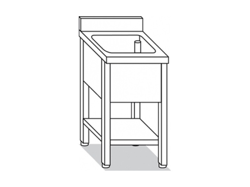 LAVELLO SU GAMBE CON RIPIANO 1 VASCA  L80XP70XH85 LR.8