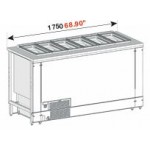 BANCO A POZZETTI GELATO VENTILATO MOD. PANORAMA DA 175 CM 12 CARAPINE CON RISERVA UC