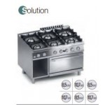 CUCINA 6 FUOCHI A GAS C/FORNO A GAS GN2/1 E VANO APERTO SERIE 90 SOLUTION K4GCU15FFS