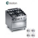 CUCINA 4 FUOCHI A GAS CON FORNO A GAS GN 2/1 SERIE 90 SOLUTION K4GCU10FFS