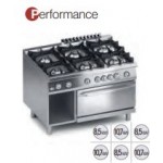 CUCINA 6 FUOCHI A GAS C/FORNO ELETTRICO GN2/1 E VANO APERTO SERIE 90 PERFORMANCE K4MCU15FFP