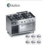 CUCINA 6 FUOCHI A GAS C/FORNO ELETTRICO VENT GN1/1 E VANO PORTA SERIE 70 SOLUTION K7MCUS15F1