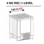 BANCO POZZETTO GELATO VENTILATO 4 FORI SENZA RISERVA (SENZA PANNELLATURA) UC