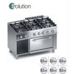 CUCINA 6 FUOCHI A GAS C/FORNO A GAS GN1/1 E VANO PORTA SERIE 70 SOLUTION K7GCUS15F1