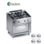 CUCINA 4 FUOCHI A GAS CON FORNO A GAS GN 1/1 SERIE 70 SOLUTION K7GCUS10F1