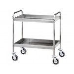 CARRELLO DI SERVIZIO INOX DA SBARAZZO 2 VASCHE L 91 CA 1396