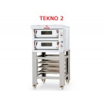 FORNO PIZZA ELETTRICO TEKNO2 T2C/I (INOX) CON PIANO DI COTTURA REFRATTARIO 2 CAMERE L70XP105XH15