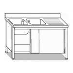 LAVELLO ARMADIATO 2 VASCHE + GOCC. A DX L140XP60XH85 410562.14