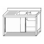 LAVELLO ARMADIATO 2 VASCHE + GOCC. A SX L190XP60XH85 410106.19