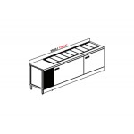 BANCO A POZZETTI GELATO VENT PANORAMA 2 TEMPERATURE DA 300 CM DA 10+8 CARAPINE C/RISERVA UC