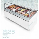 VETRINA GELATO VENT 4 STAGIONI (-T°/+T°)  SAM80 212,5CM MONOFASE 12+12 VASCHETTE S/PANNELLATURA UC