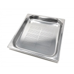 TEGLIA CON FONDO FORATO IN ACCIAIO INOX AISI 304 GN 2/3 MOD. GNF 2340 H 4