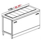 BANCO A POZZETTI GELATO VENT PANORAMA 2 TEMPERATURE DA 175CM DA 4+8 CARAPINE C/RISERVA UC